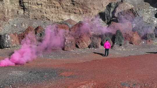 乌兰哈达火山烟雾航拍