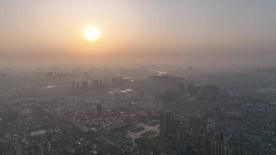 滁州日出城市大景