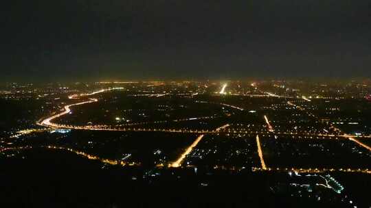 北京秋分全城夜景鸟瞰全景  4K