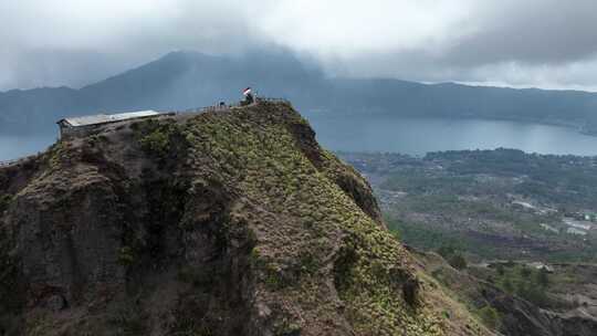 HDR印尼巴厘岛巴图尔火山航拍自然风光