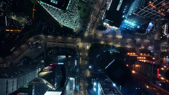 上海陆家嘴金融城街道俯视