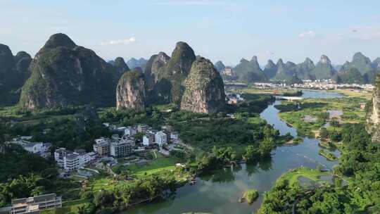 桂林山水风光航拍全景