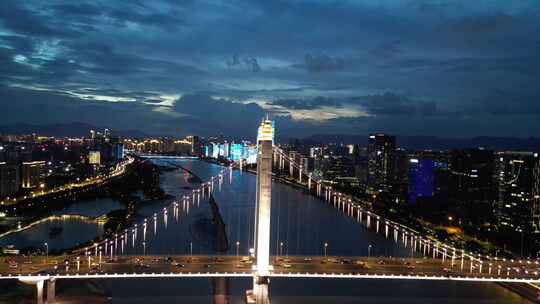 航拍福建福州鼓山大桥夜景