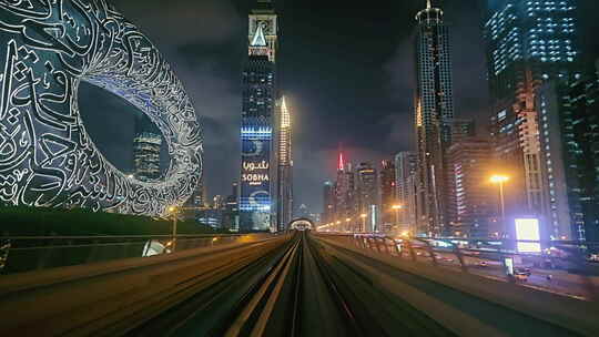 迪拜城市夜景【4K】视频素材模板下载