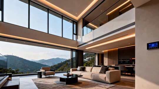 现代风格双层客厅室内景观