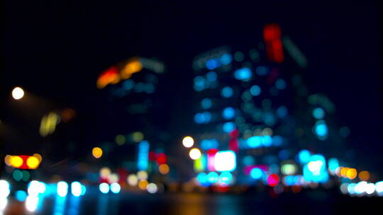 北京中关村新中关大厦 街景 夜景 虚实镜视频素材模板下载