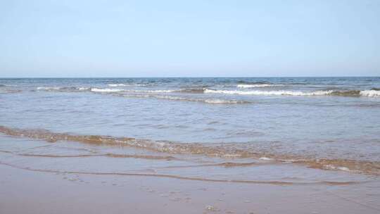加拿大天然沙滩风景，海浪视频素材模板下载