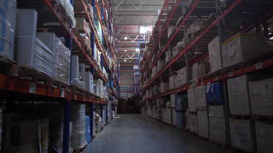大型零售仓库仓储物流物联网集装箱外贸贸易视频素材模板下载