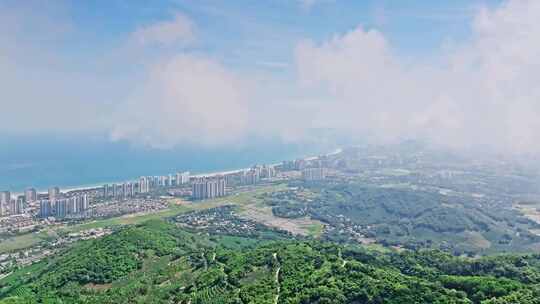 航拍海南陵水清水湾海景风光