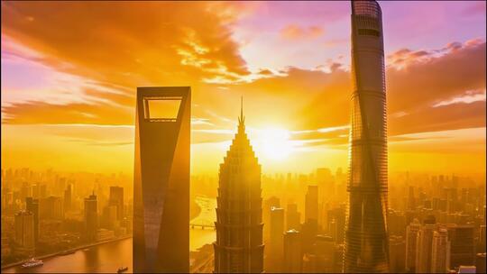 上海彩虹陆家嘴夜景航拍全景高清在线视频素材下载