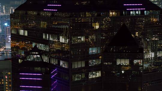 香港航拍城市夜景大景