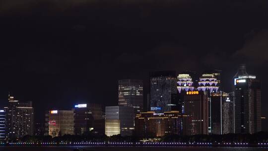 杭州钱江新城城市阳台夜景