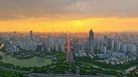 广西南宁日落会展中心大景