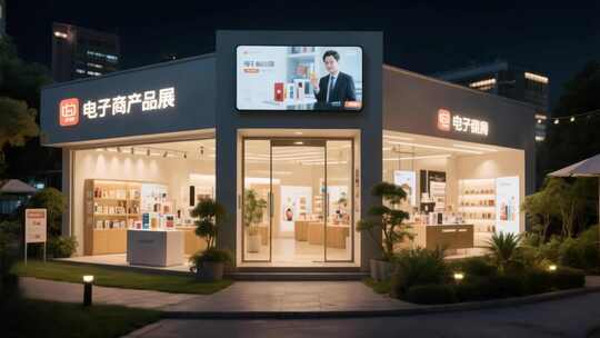 夜间电子产品展外观