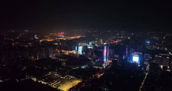 西安城市大惊航拍合集成排都市夜景