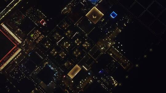 俯视21城夜景转视频素材模板下载