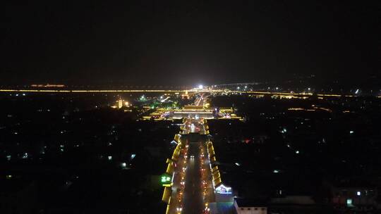 航拍南京淮河夫子庙5A景区夜景