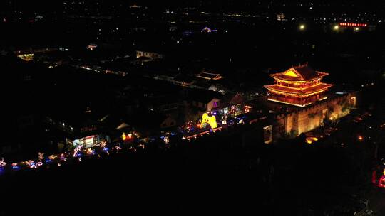 【精品】大理古城古城楼夜景夜色