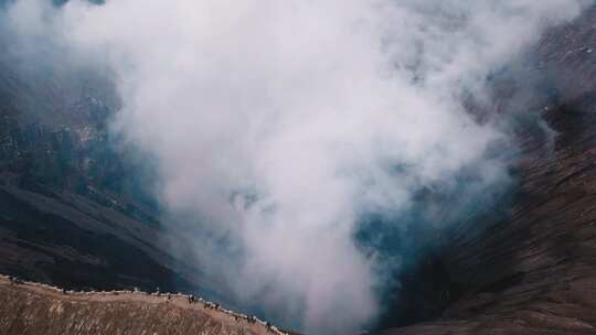 火山，火山口，火山，蒸汽