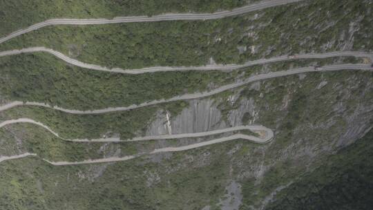 湖北恩施新塘壁挂盘山公路交通航拍