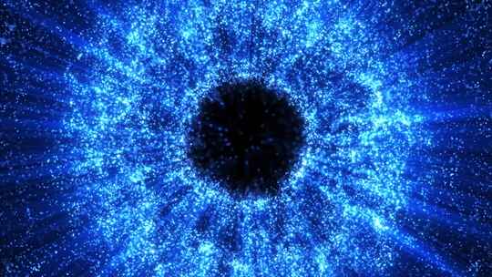 蓝色粒子制成的抽象圆形球体