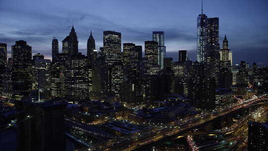 纽约航拍夜景
