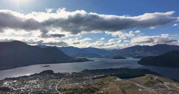4K航拍新西兰瓦纳卡湖