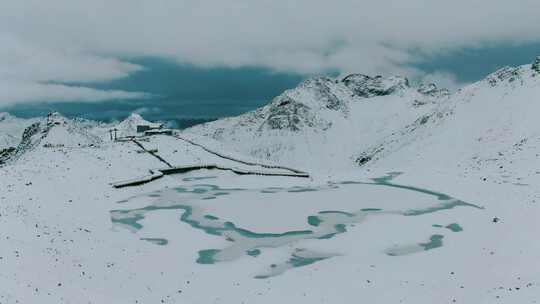 达古冰山雪景视频素材