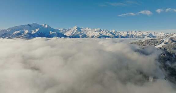 雪，山，云，冬天