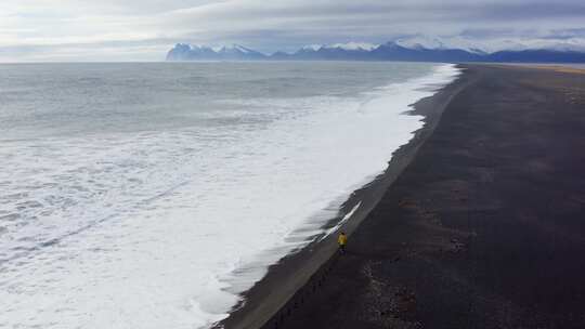 海，冰岛，海岸，火山沙