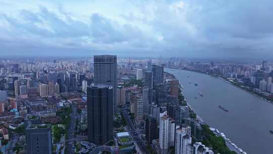 上海台风暴风雨来临前黑云压城航拍