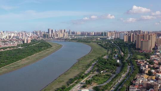 泉州市区航拍大景晋江河江滨经济丰泽鲤城