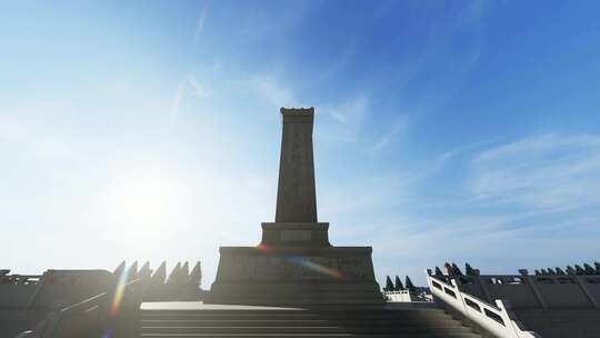 中国北京人民英雄纪念碑雕塑视频素材模板下载