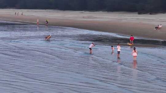 海南光村海滩傍晚航拍