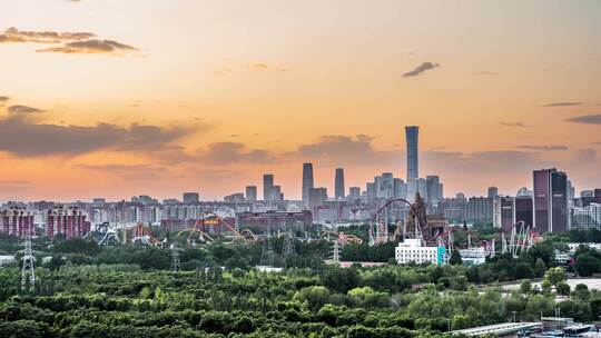 北京欢乐谷国贸同框夜景日转夜延时摄影8K60