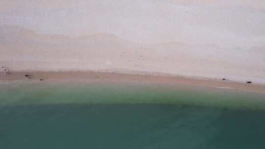 大海海浪沙滩礁石烟台长岛航拍