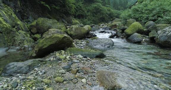 峨眉后山夏日山涧溪流清凉宜人