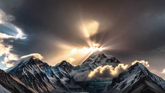 珠穆朗玛峰喜马拉雅山脉青藏高原雪山
