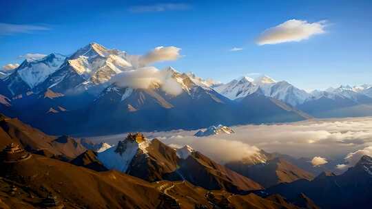 雪山山峰山脉风景