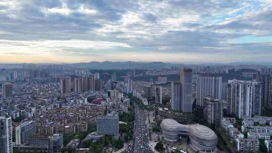 航拍四川泸州建设蜀泸大道风光