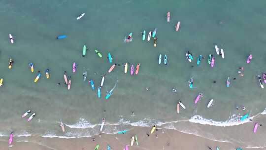 海南万宁海浪沙滩海浪拍打沙滩