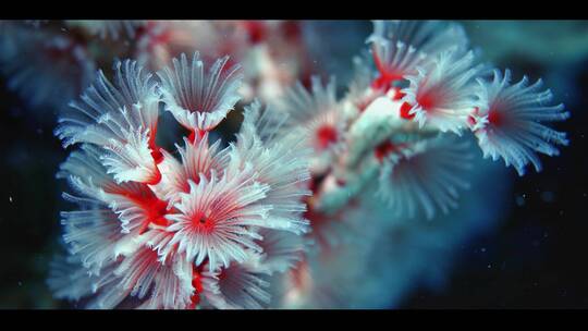 唯美的海底世界风光小鱼鱼群礁石珊瑚水母