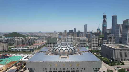山东省博物馆城市建筑地标航拍