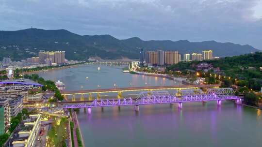 高清实拍四川广元城市夜景