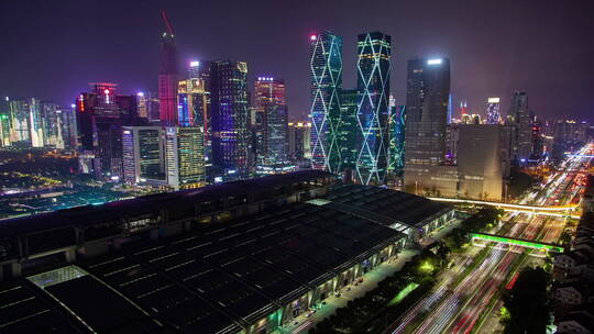 深圳市中心夜景延时视频素材模板下载