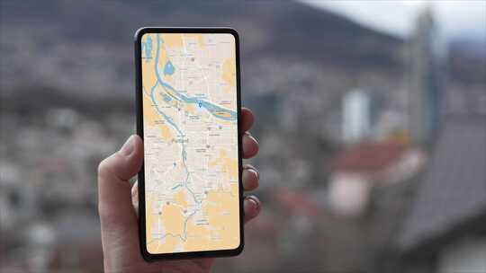 美国波特兰地图在手机屏幕上