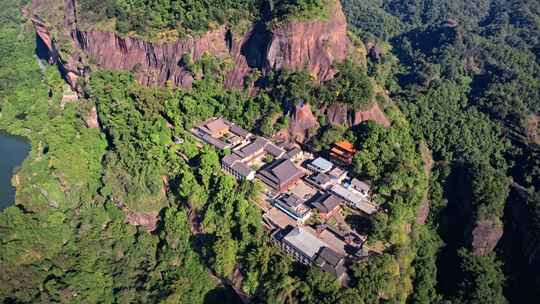 航拍韶关丹霞地貌 丹霞山阳元峰长老峰景区