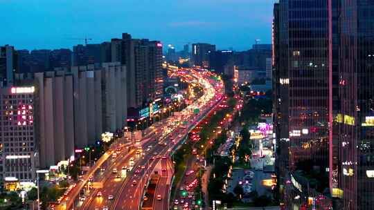 长沙德思勤城市广场夜景航拍