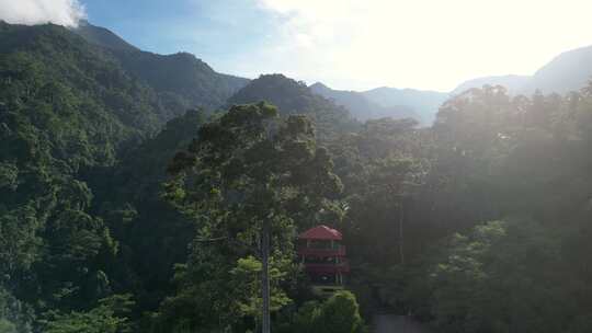 菲律宾山区热带雨林风景如画的鸟瞰图