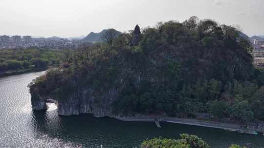 航拍广西桂林象山景区